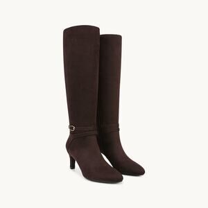 NEW LifeStride Women's 9.5 Guild Knee High WIDE CALF Heeled Boots  Brown